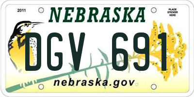 NE license plate DGV691