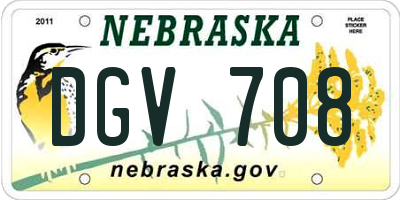 NE license plate DGV708
