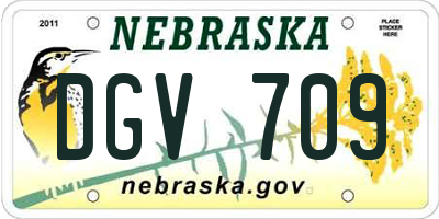 NE license plate DGV709