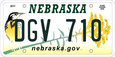NE license plate DGV710