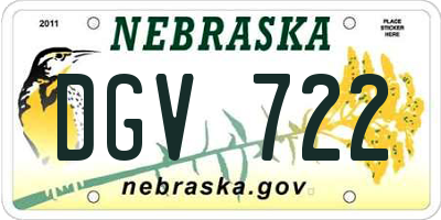 NE license plate DGV722