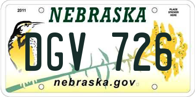 NE license plate DGV726