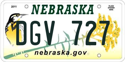 NE license plate DGV727