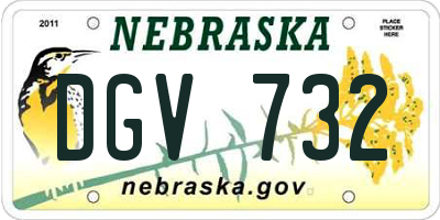 NE license plate DGV732
