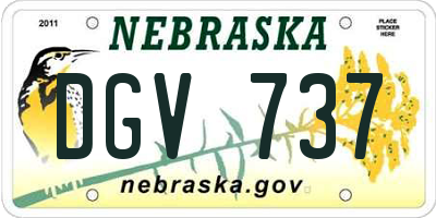 NE license plate DGV737