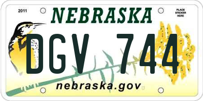 NE license plate DGV744