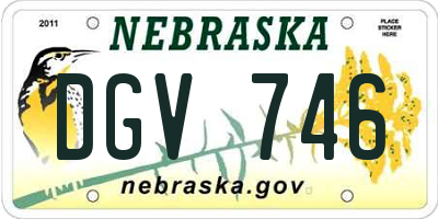 NE license plate DGV746