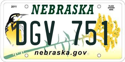 NE license plate DGV751