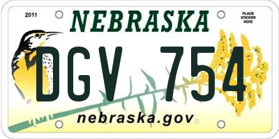 NE license plate DGV754
