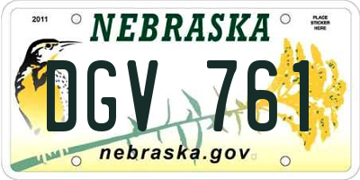 NE license plate DGV761