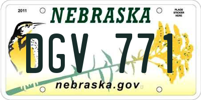 NE license plate DGV771