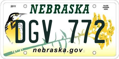 NE license plate DGV772