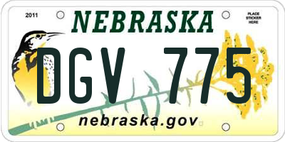 NE license plate DGV775