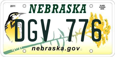 NE license plate DGV776