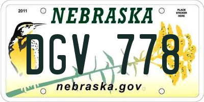 NE license plate DGV778