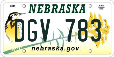 NE license plate DGV783