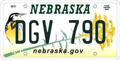 NE license plate DGV790