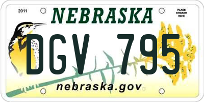 NE license plate DGV795