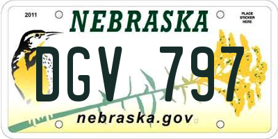 NE license plate DGV797