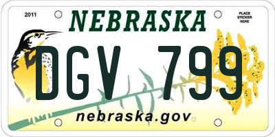 NE license plate DGV799