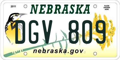 NE license plate DGV809
