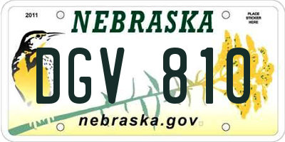 NE license plate DGV810