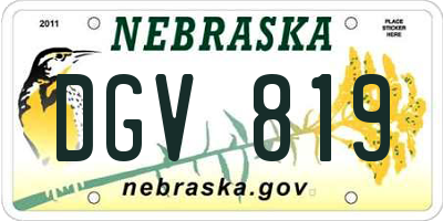 NE license plate DGV819
