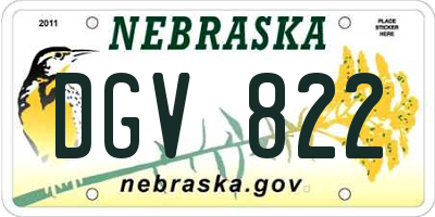 NE license plate DGV822