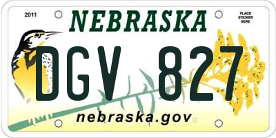 NE license plate DGV827