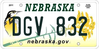NE license plate DGV832