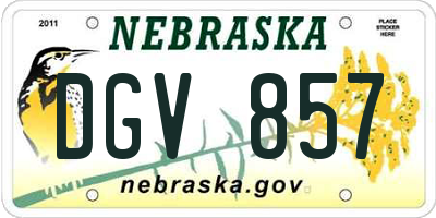 NE license plate DGV857