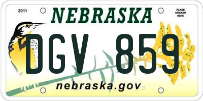NE license plate DGV859