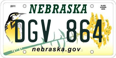 NE license plate DGV864