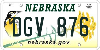 NE license plate DGV876