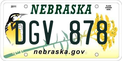 NE license plate DGV878