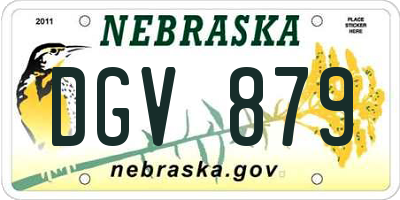 NE license plate DGV879