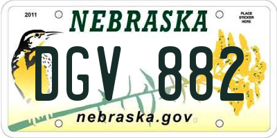 NE license plate DGV882