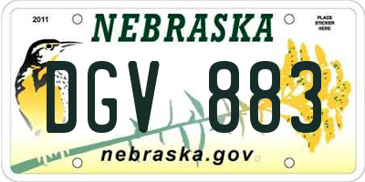 NE license plate DGV883