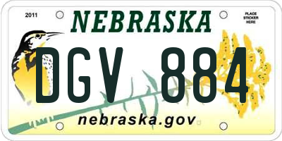 NE license plate DGV884