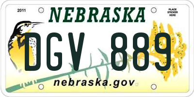NE license plate DGV889