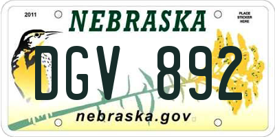 NE license plate DGV892