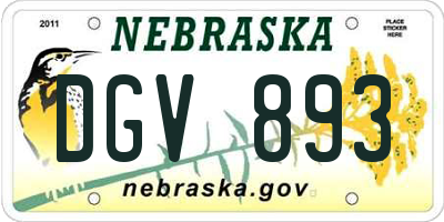 NE license plate DGV893