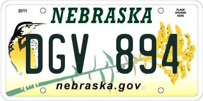NE license plate DGV894