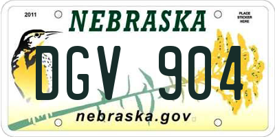 NE license plate DGV904