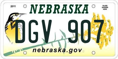 NE license plate DGV907