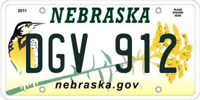 NE license plate DGV912