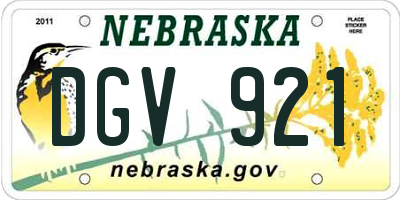 NE license plate DGV921