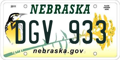 NE license plate DGV933
