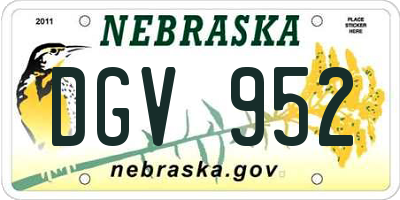 NE license plate DGV952