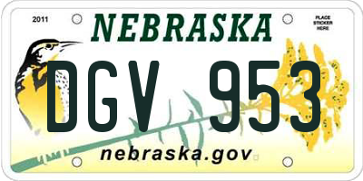 NE license plate DGV953